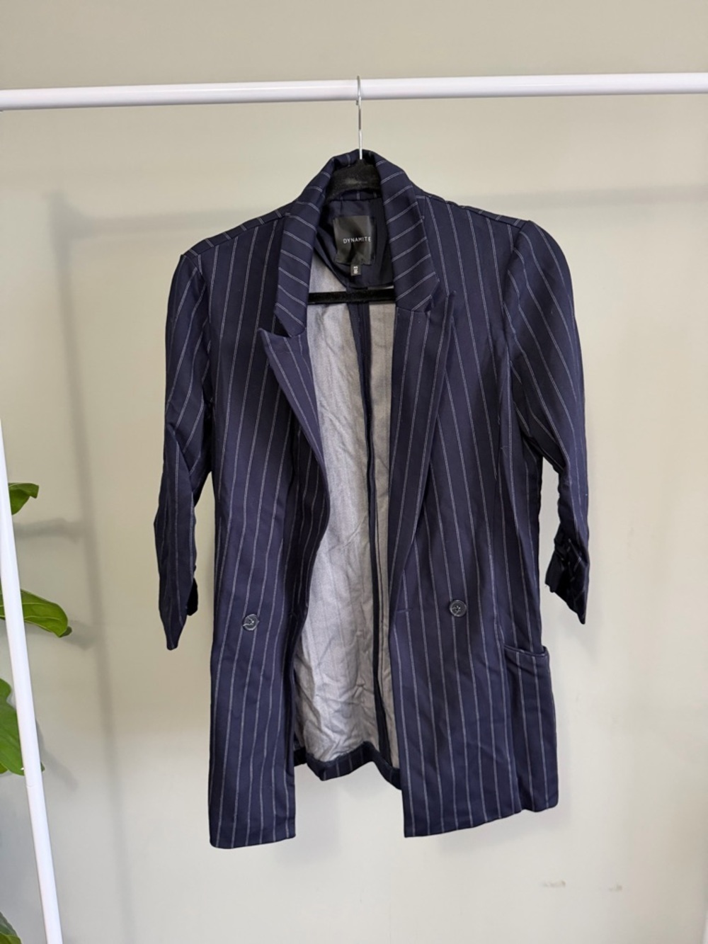 Dynamite Navy Pinstripe Blue Blazer Size S